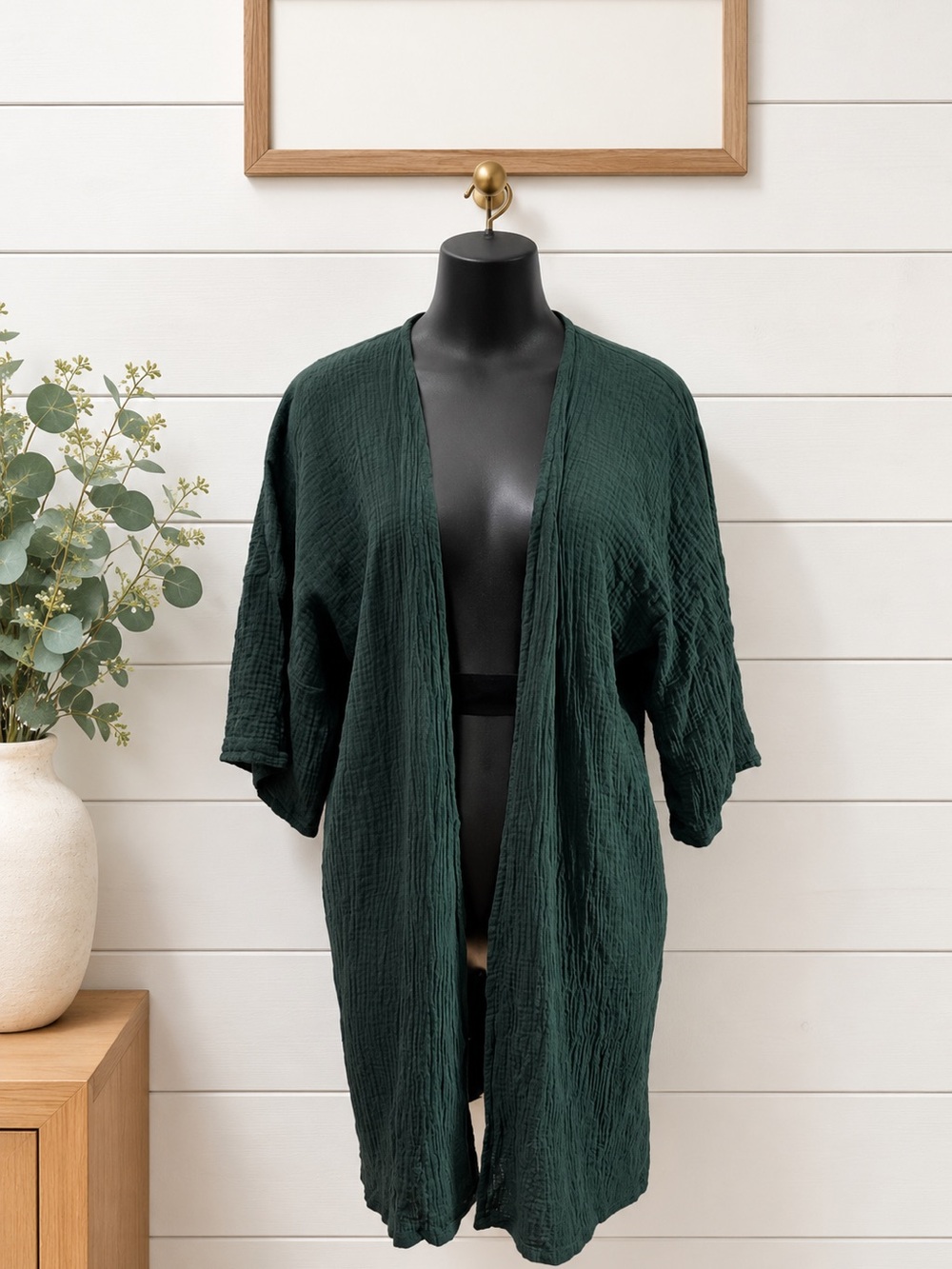 Green Open Kimono – L/XL (Estimated Size)